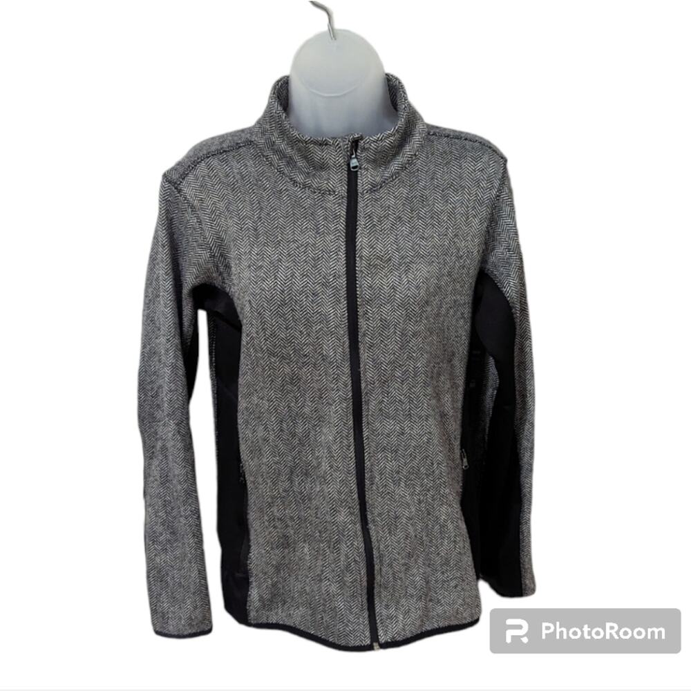 Marc Andrew Marc Athletic Jacket Sweater full zip herringbone Size L